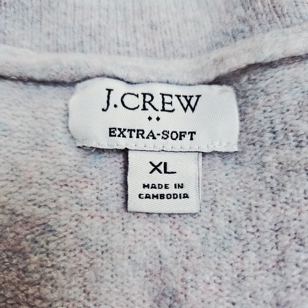 J Crew Half Zip Pullover Sweater Womens Extra Soft XL Lavender Pink Preppy Cozy